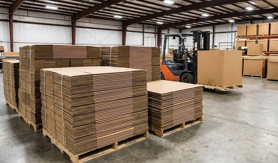 Portland Boxes delivery truck loaded with used boxes for same-day delivery