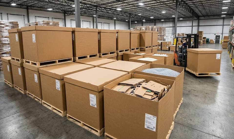 Gaylord boxes and bulk containers ready for industrial customers